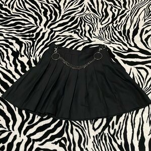 Urban outfitters UO grunge punk emo black chain pleated Stella mini skirt size S